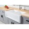 Gourmetier GKFA331810SQD Solid Surface Double Bowl Farmhouse Kitchen Sink, White GKFA331810SQD - alternate 3